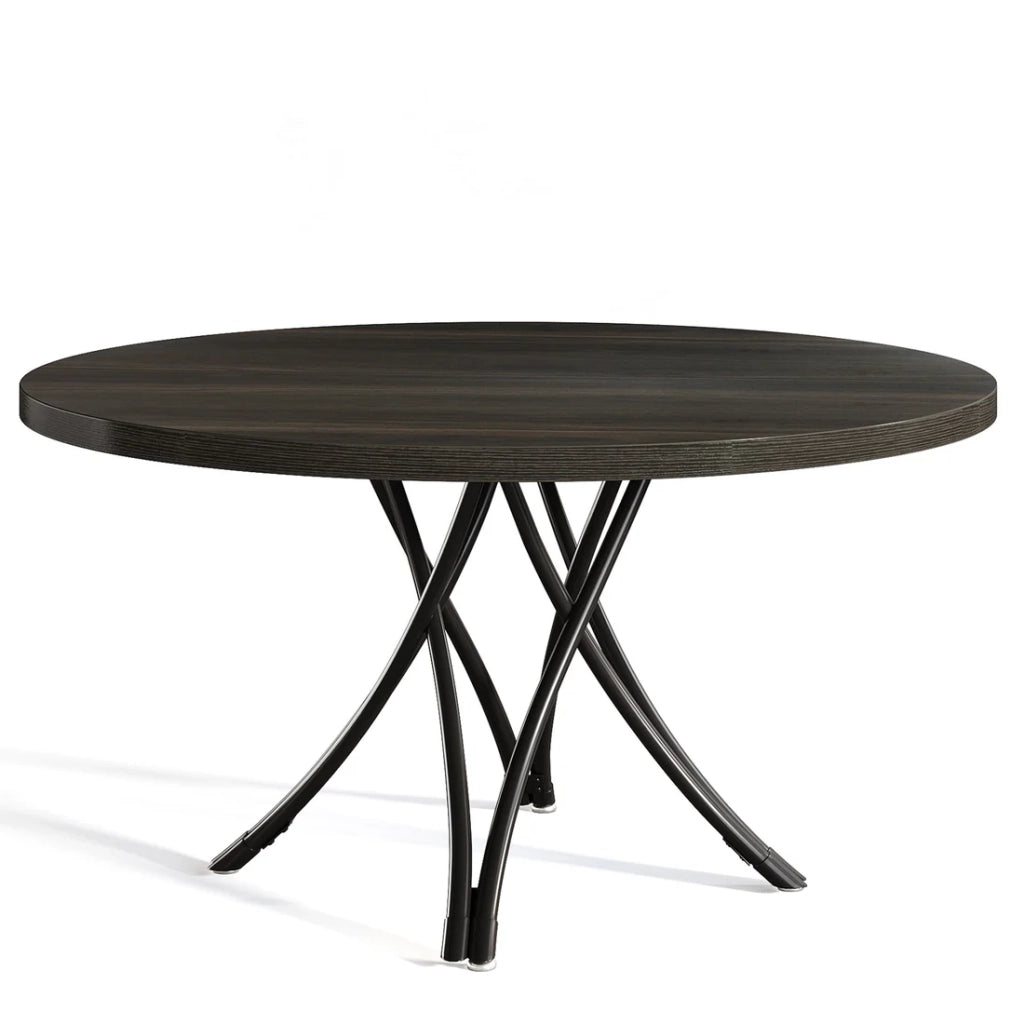 TAVOLO da pranzo rotondo 120 cm Nero Legno per 4-6 persone