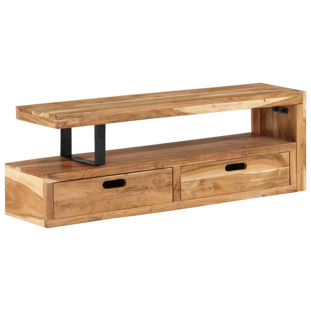 Mobile porta TV multimediale mensola per TV credenza per TV sala da pranzo soggiorno camera da letto legno massello di acacia marrone 02_0026957