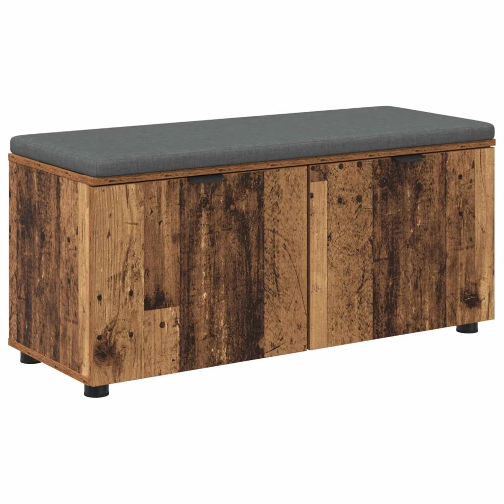 Panca per ingresso con cuscino Legno vecchio 100 x 38 x 46 cm 891494