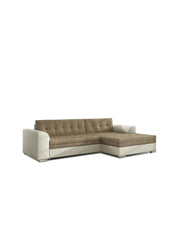 Divano angolare convertibile CONFORTO 4 posti beige e crema - angolo destro
