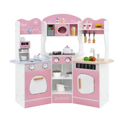 Cucina angolare per bambini con forno a microonde e macchina del caffè 105 x 30 x 95 cm atmosfera accogliente MDF rosa 20_0011596