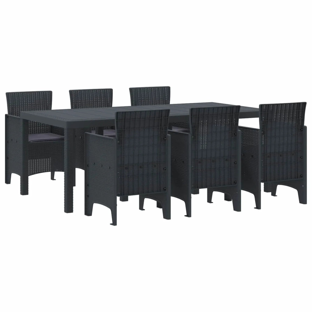 Set da Pranzo per Giardino 7 pcs Antracite Polipropilene 3378715