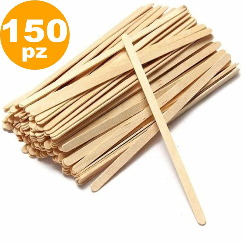 Trade Shop - 150 Pezzi Palette Stecchette Palettine Monouso Incartate Per Caffè Distributore -