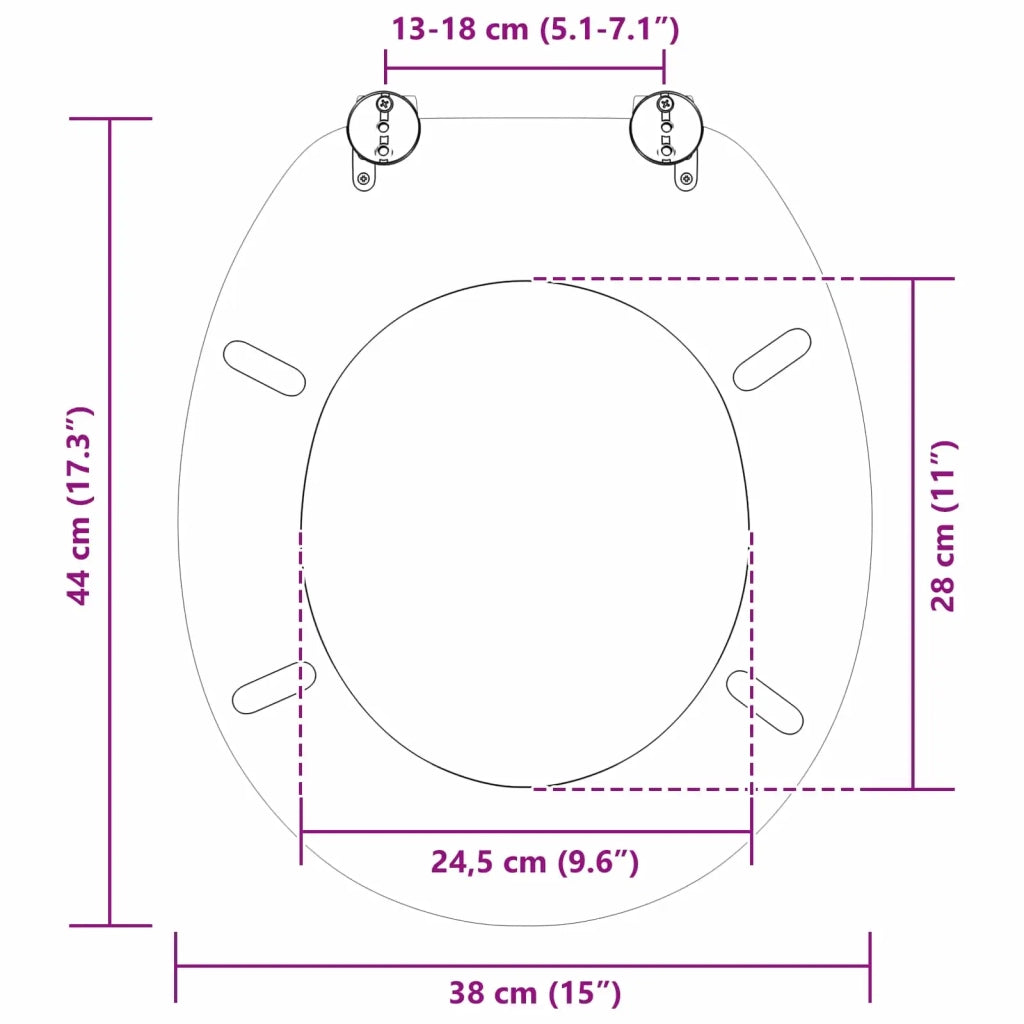 Sedile per toilette con chiusura morbida Blu 44 x 38 cm 42027209