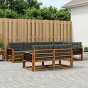 Set di divani da esterno con cuscino 7 pcs Naturale e Antracite 3382645