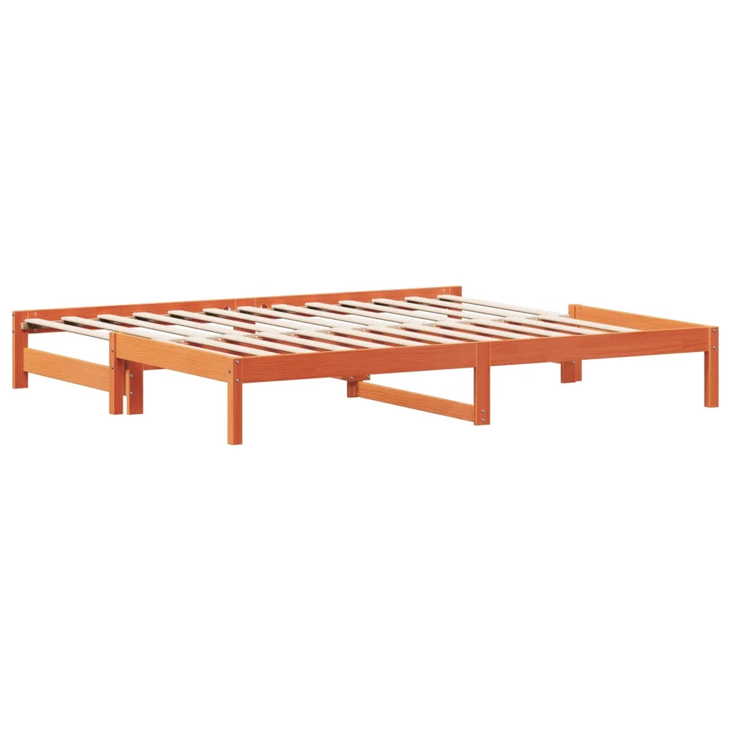 Divano con letto | Sof¨¤ letto | Letto singolo Estraibile Marrone Cera 90x200cm Massello Pino
