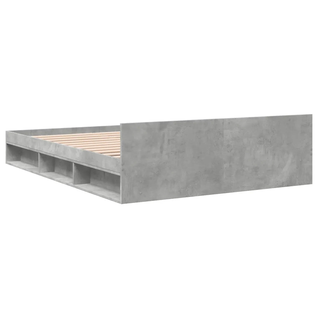 Letto matrimoniale | Letto per adulti | Giroletto Cassetti Grigio Cemento 120x190 cm Legno Multistrato