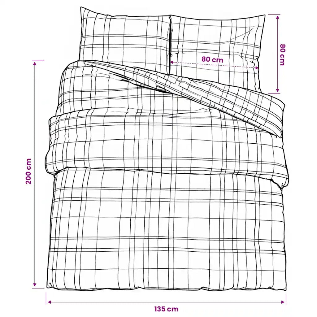 Set Copripiumino Blu e Grigio 135x200 cm in Cotone 136070