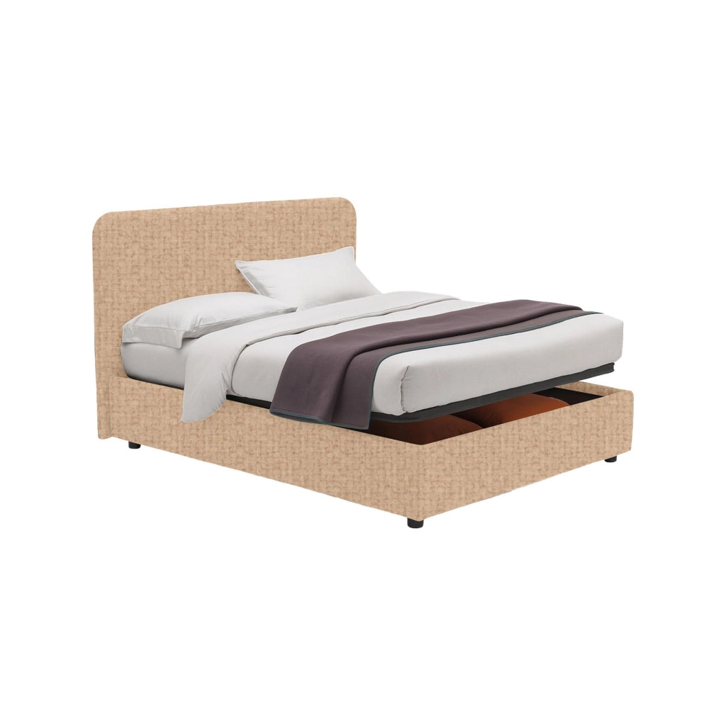 Reading, Letto Singolo Sfoderabile Made in Italy, Beige