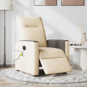 Poltrona Reclinabile Massaggiante Elettrica Crema in Tessuto 3324049