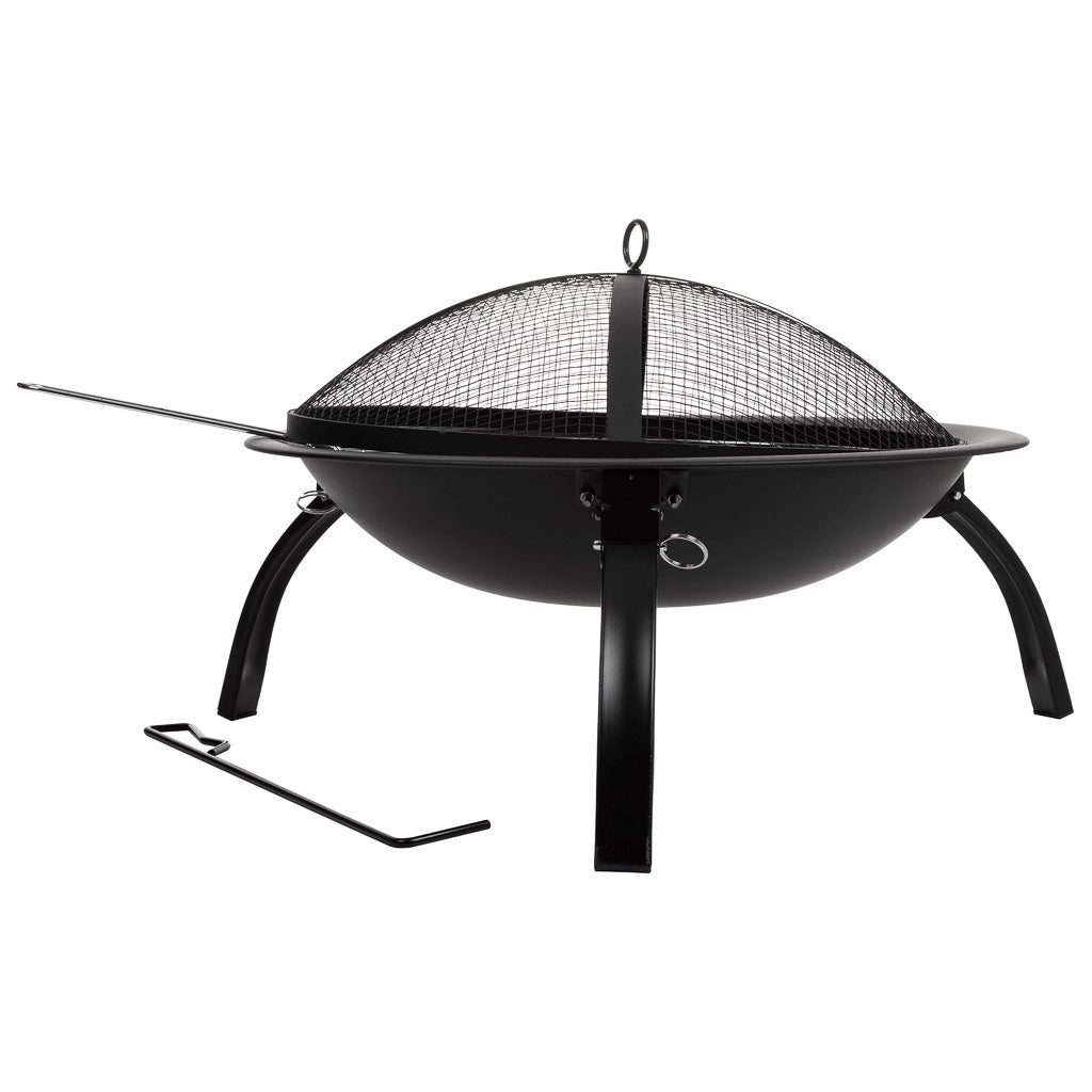 Barbecue da esterno in metallo con griglia nera D51x39h cm