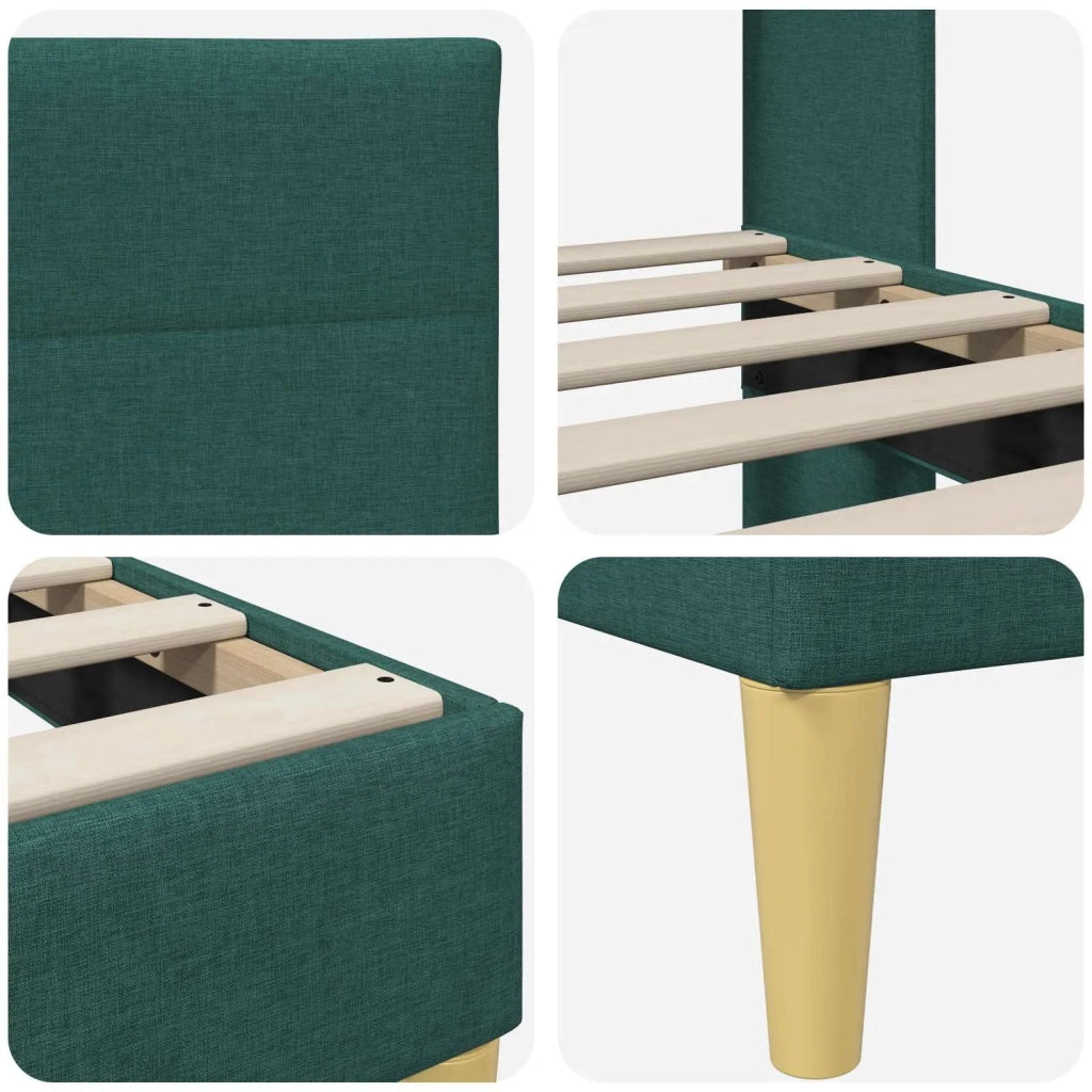 Struttura del letto Verde Scuro 140 x 200 cm Tessuto 42027591