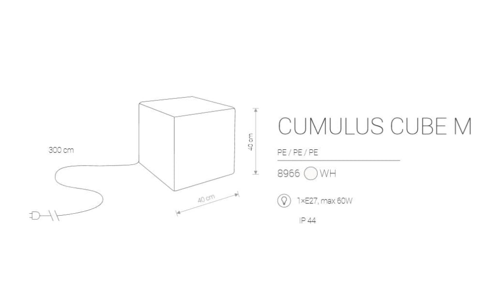 Lampada esterna da giardino Nowodvorski Cumulus Cube M bianca