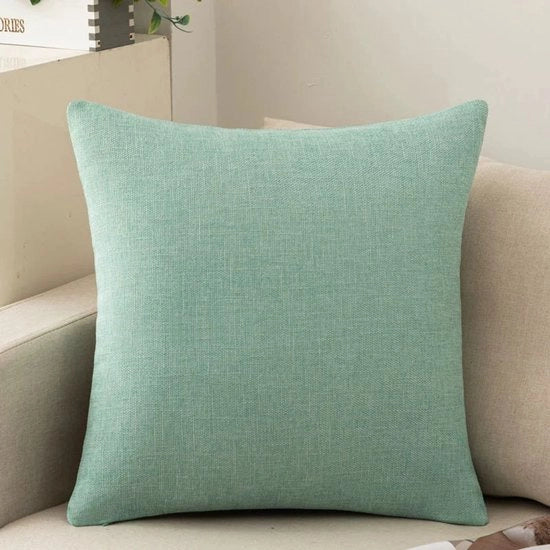 Pacchetto di 2 coprisacco, coprisacco accoglienti in cotone e lino per divano, divano letto, salotto, casa, cuscini copritaglia a misura fissa (50x50cm) - Verde chiaro
