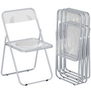 Set 4 Sedie Pieghevoli ¨C Minimal ¨C Acciaio e Acrilico Trasparente