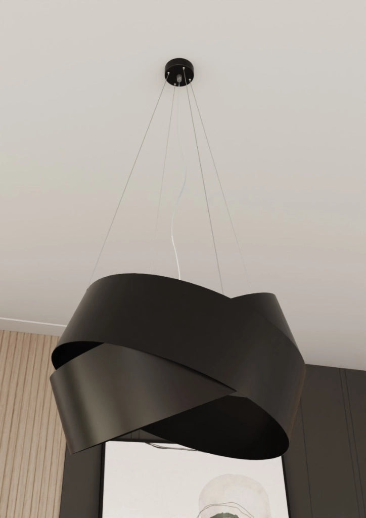 Lampada a sospensione Emibig Vieno nera metallo Ø50 2xE27