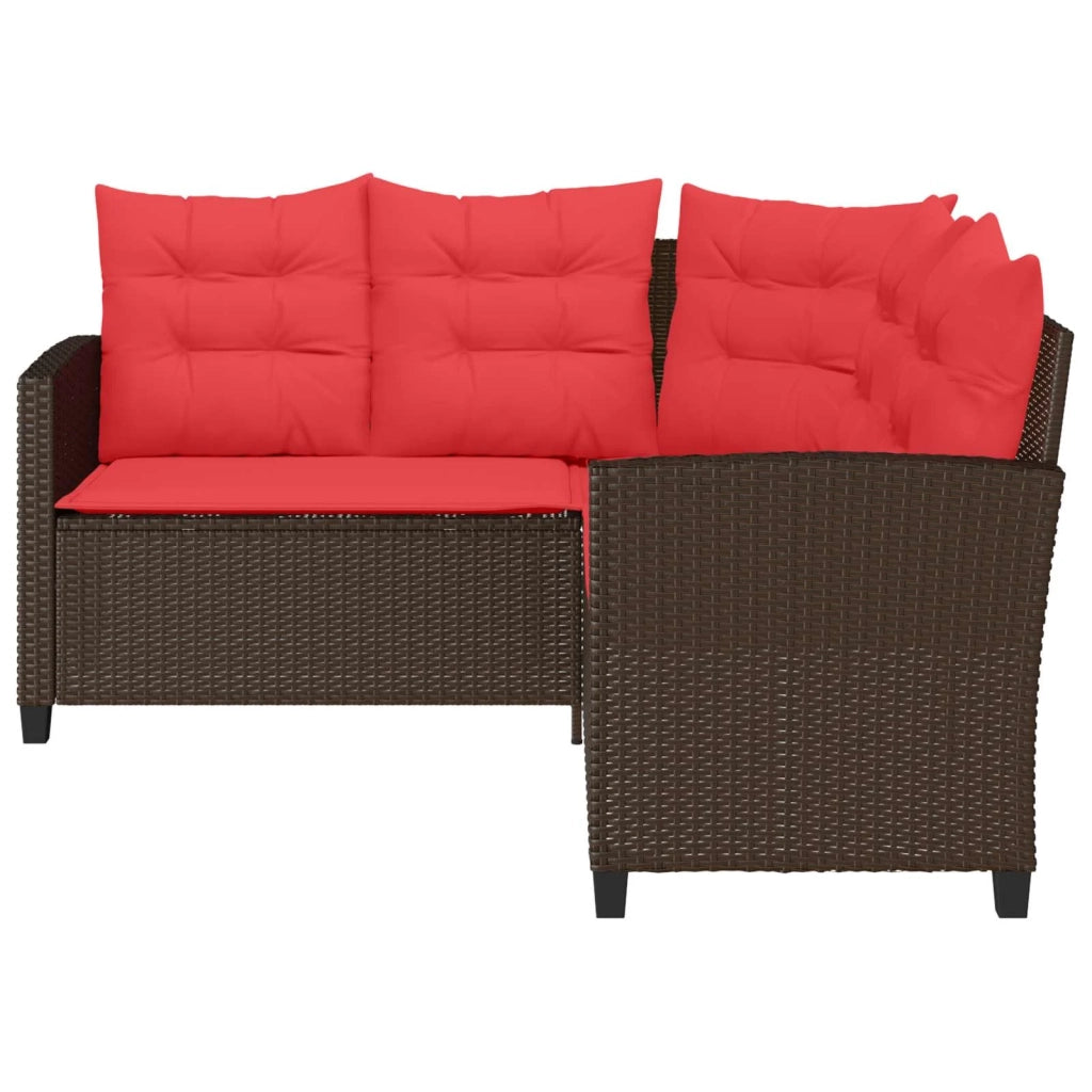 Set di divani da esterno 2 pcs Marrone e Rosso polyrattan 4103878