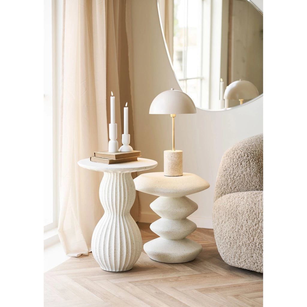 Lampada da Tavolo Sheffield, Beige, Metallo, 25x25x45 cm
