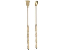 Set di utensili per fumisteria con cucchiaio e badile in rame, 2 pezzi