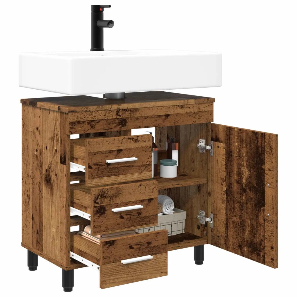 Mobiletto da Bagno | Armadio da bagno Legno antico 60 x 35 x 60 cm