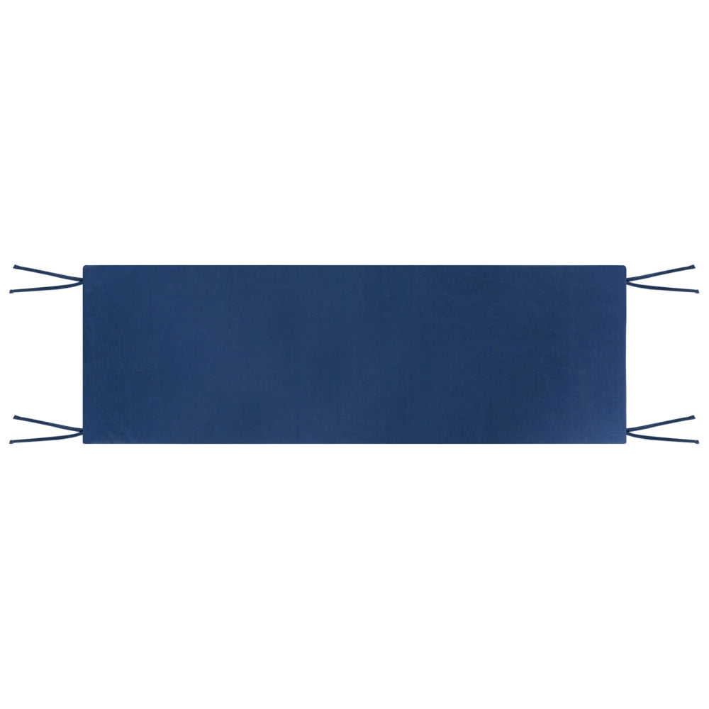 Cuscino per panche da esterno con lacci e rivestimento sfoderabile in tessuto blu con lacci, resistenti ai raggi UV e idrorepellenti