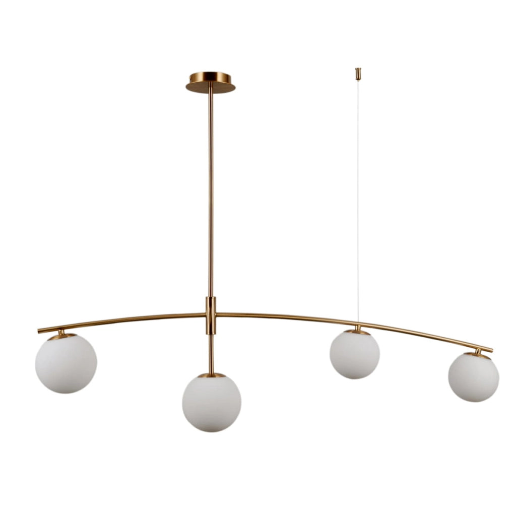 Lampadario Italux Senai ottone miele bianco 4 luci G9