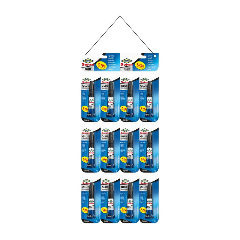 BOSTIK SUPER GLUE 3 G JUMBO CARD BLISTER- 24,0 pz