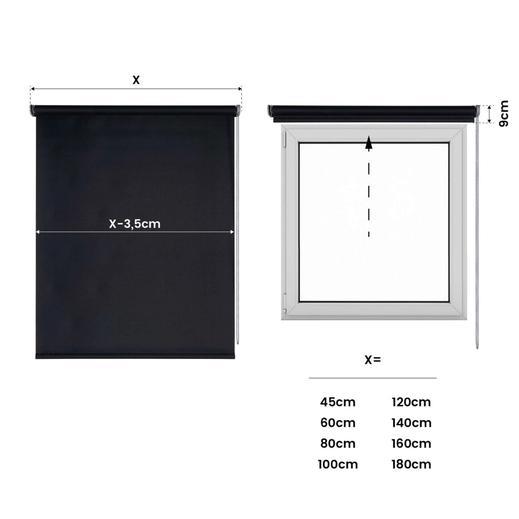 Tenda a rullo oscurante Moon Nero 180x250 cm