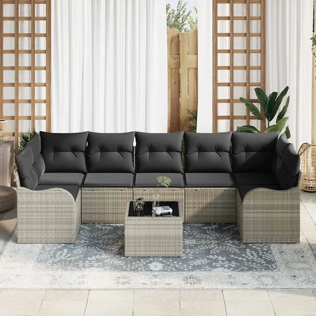 Set Divano da Giardino Grigio chiaro 55 x 55 x 37 cm polyrattan