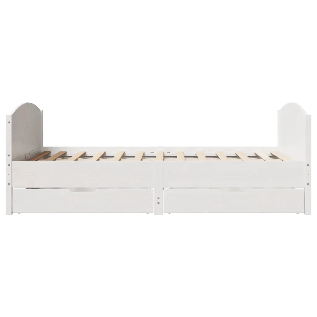 Letto senza Materasso-Struttura Letto Bianco 140x200 cm Legno Massello di Pino 818612