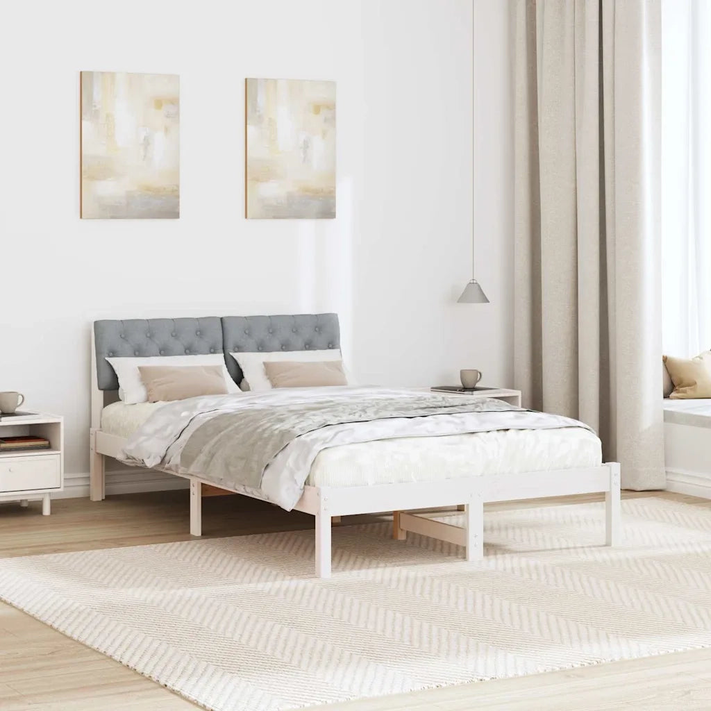 Struttura del Letto Bianco e grigio chiaro 120 x 200 cm 878613