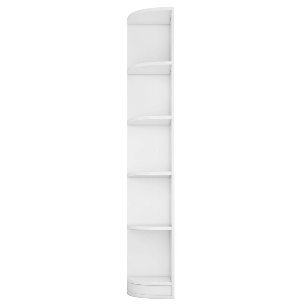 Libreria Angolare - Xylo - 135??54??180 cm - 5 Ripiani MDF Bianco