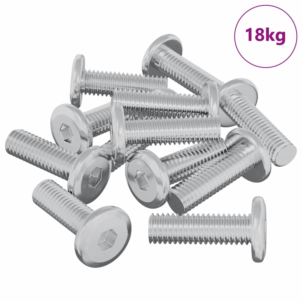 Vite 1593 pcs Argento 8 x 25 mm Acciaio