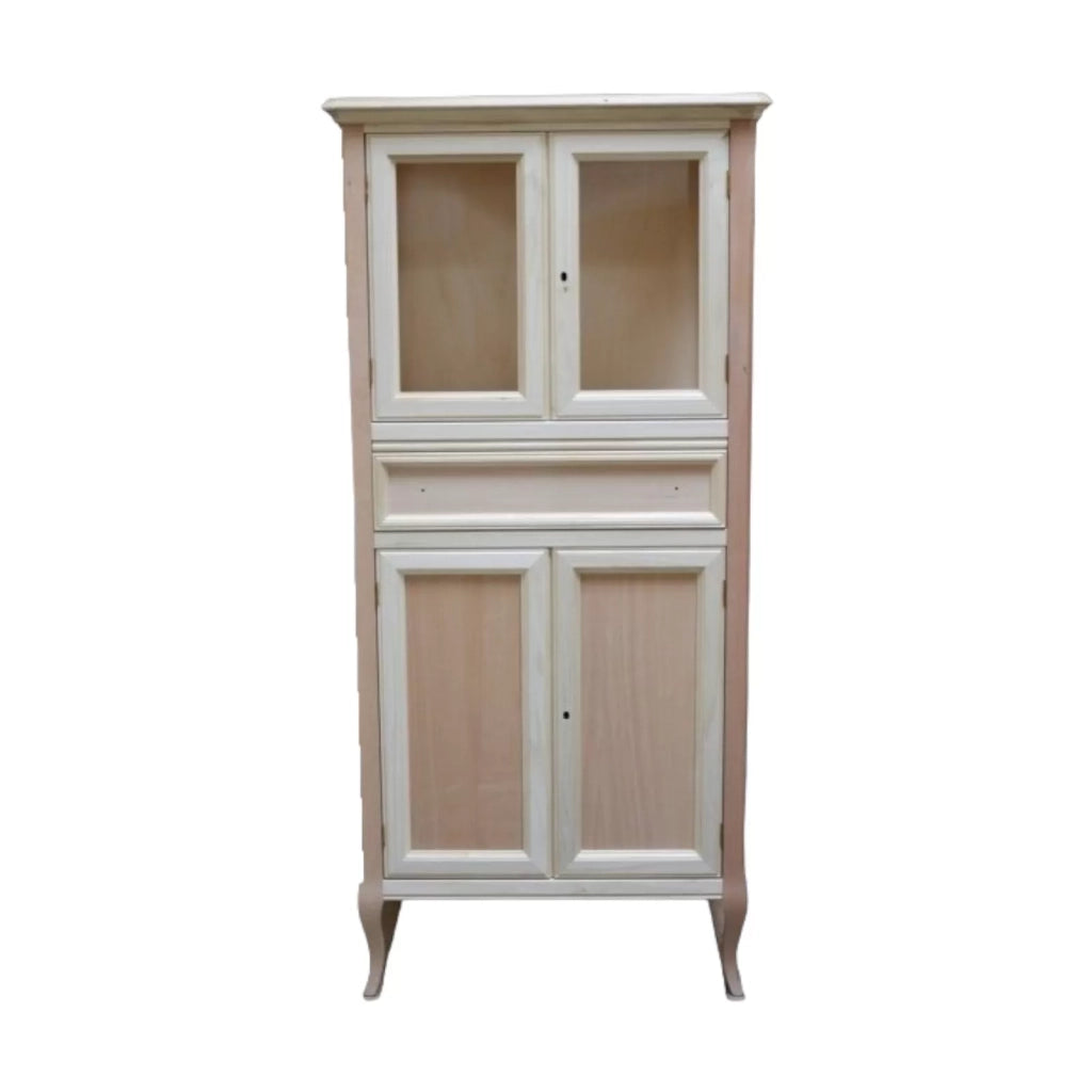 Mobile bar bottigliera classica in legno grezzo l.70 p.43 h.150 - Mobili 2G