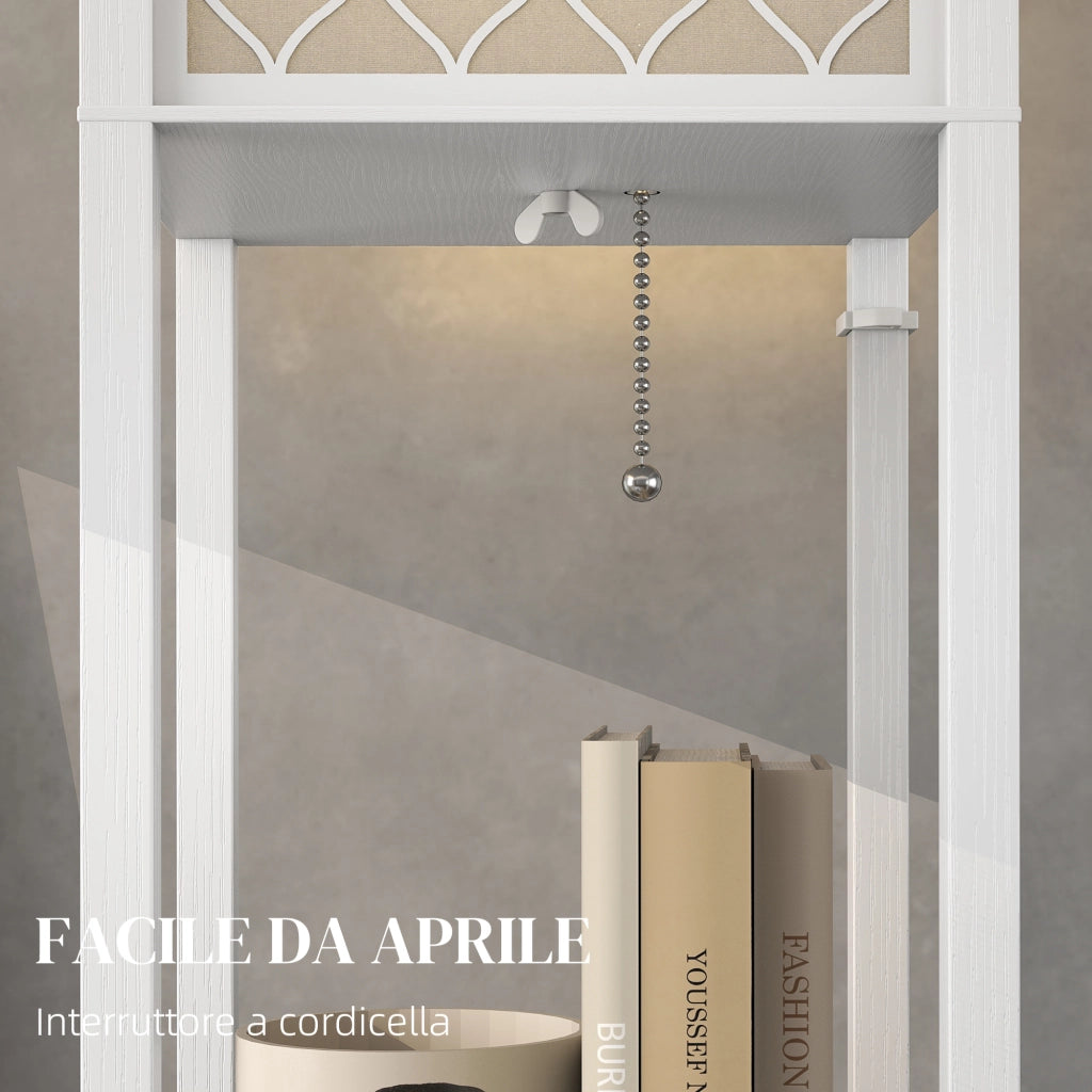 Lampada da Terra con Mensole ¨C Xylo ¨C 3 Ripiani, E27, Bianco, 26x26x160 cm