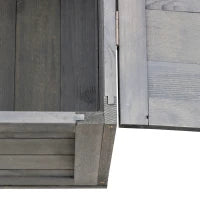 Casetta per Tartarughe con 2 Spazi, Gabbie per Piccoli Animali, in Legno Massello, 91 x 60,5 x 32 cm, Grigio
