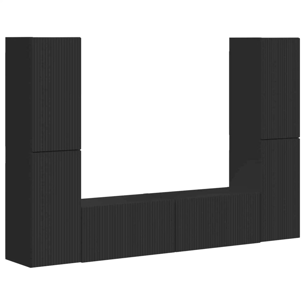 Set mobile TV 6 pcs Nero Legno multistrato 3409106