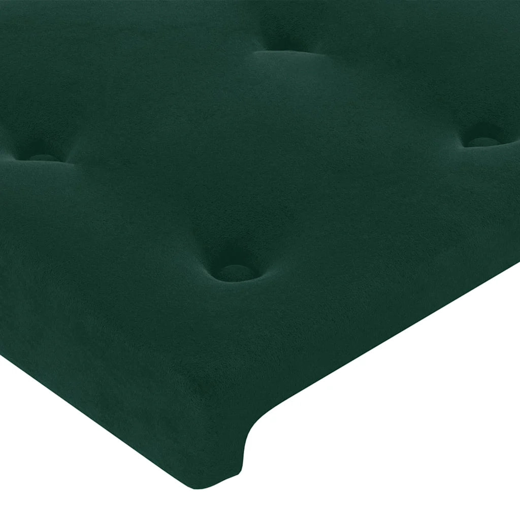 Testiera ad Orecchio-Testata con Orecchie Verde Scuro 103x23x78/88 cm in Velluto 374013