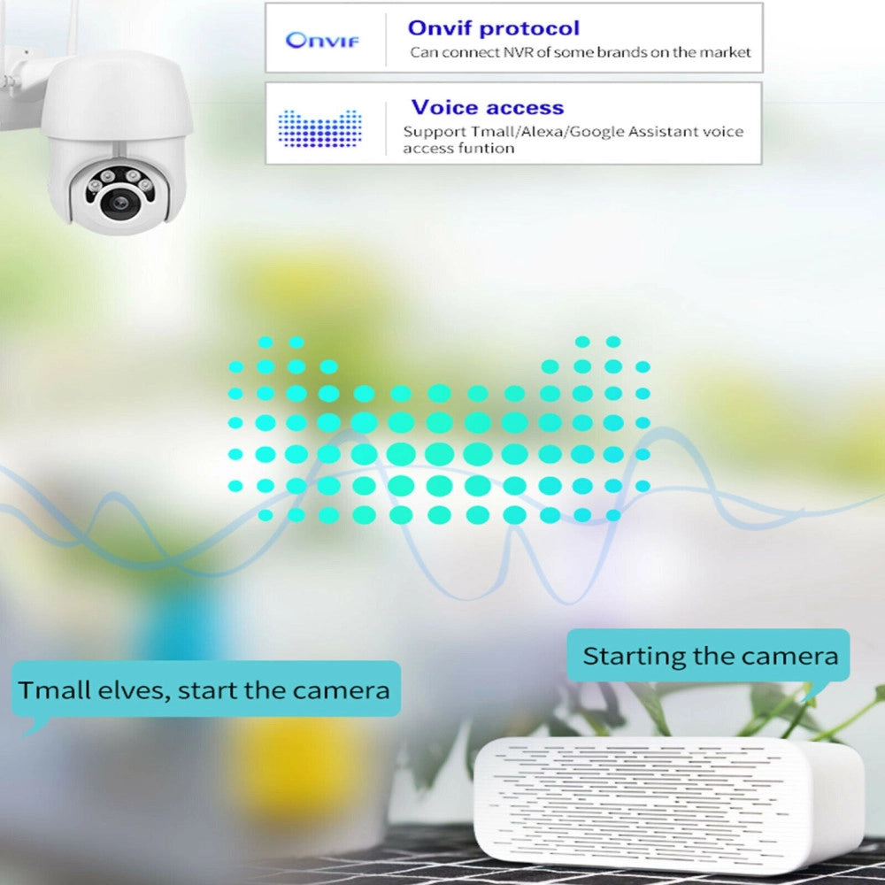 Trade Shop - Telecamera Ptz 1080p Full Hd Esterna Ip Camera Motorizzata Ir Wifi Webcam -