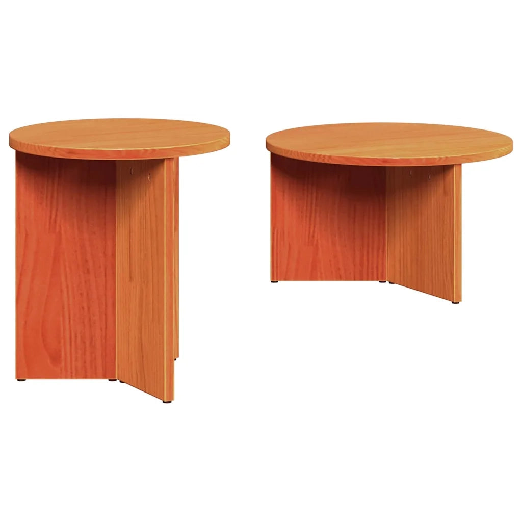Tavolino da salotto 2 pcs Marrone cerato Legno massello di pino 873552