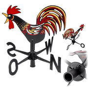 KADAX Rooster Garden Weather Bander, Rosa dei Venti decorativa da giardino a forma di gallo, per tetto