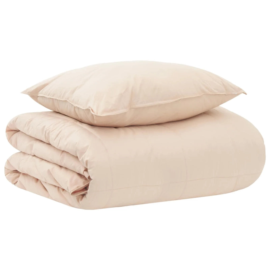 Set di Piumoni Beige 137 x 200 cm Cotone, Kapok, Poliestere 3438081