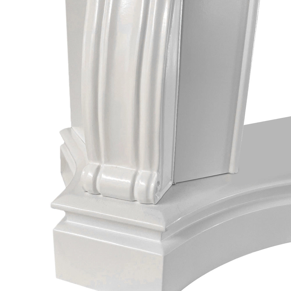 Cornice per Camino 123x39x100 cm Parigi Rivestimento in Legno Bianco