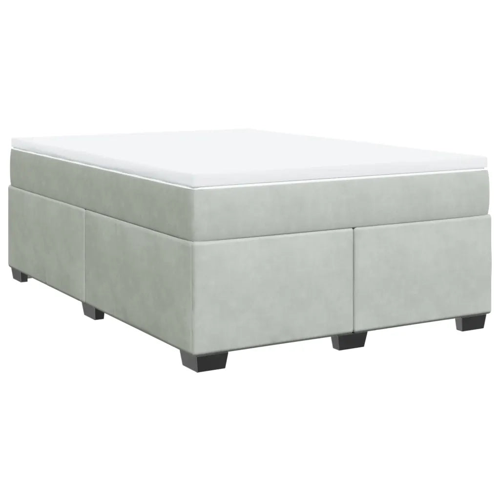 Giroletto a Molle con Materasso Grigio Chiaro 140x200cm Velluto 3285287
