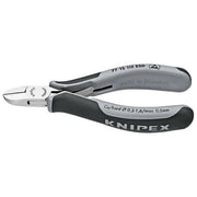 KNIPEX 77 12 115 ESDSB Tronchesi laterali per elettronica ESD con cerniera passante impugnature multicomponente testa tonda 115 mm colore Nero
