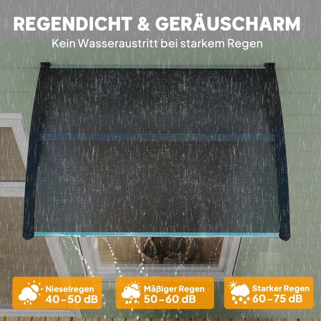 Vordach per Porta d'Ingresso ¨C zephmum ¨C Nero 100x75x23 cm