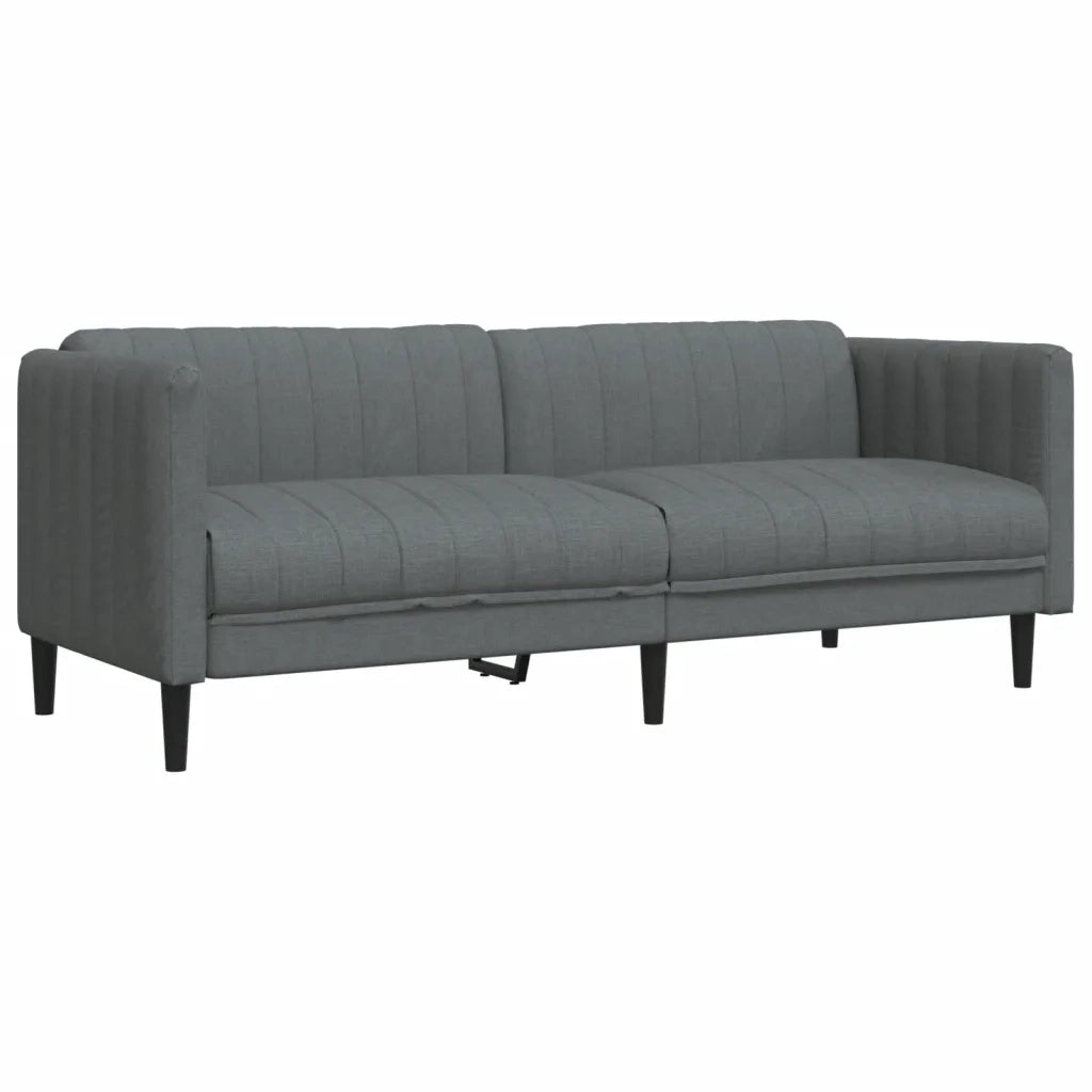 Divano a 3 Posti-Sofa 3 Posti Grigio Scuro in Tessuto