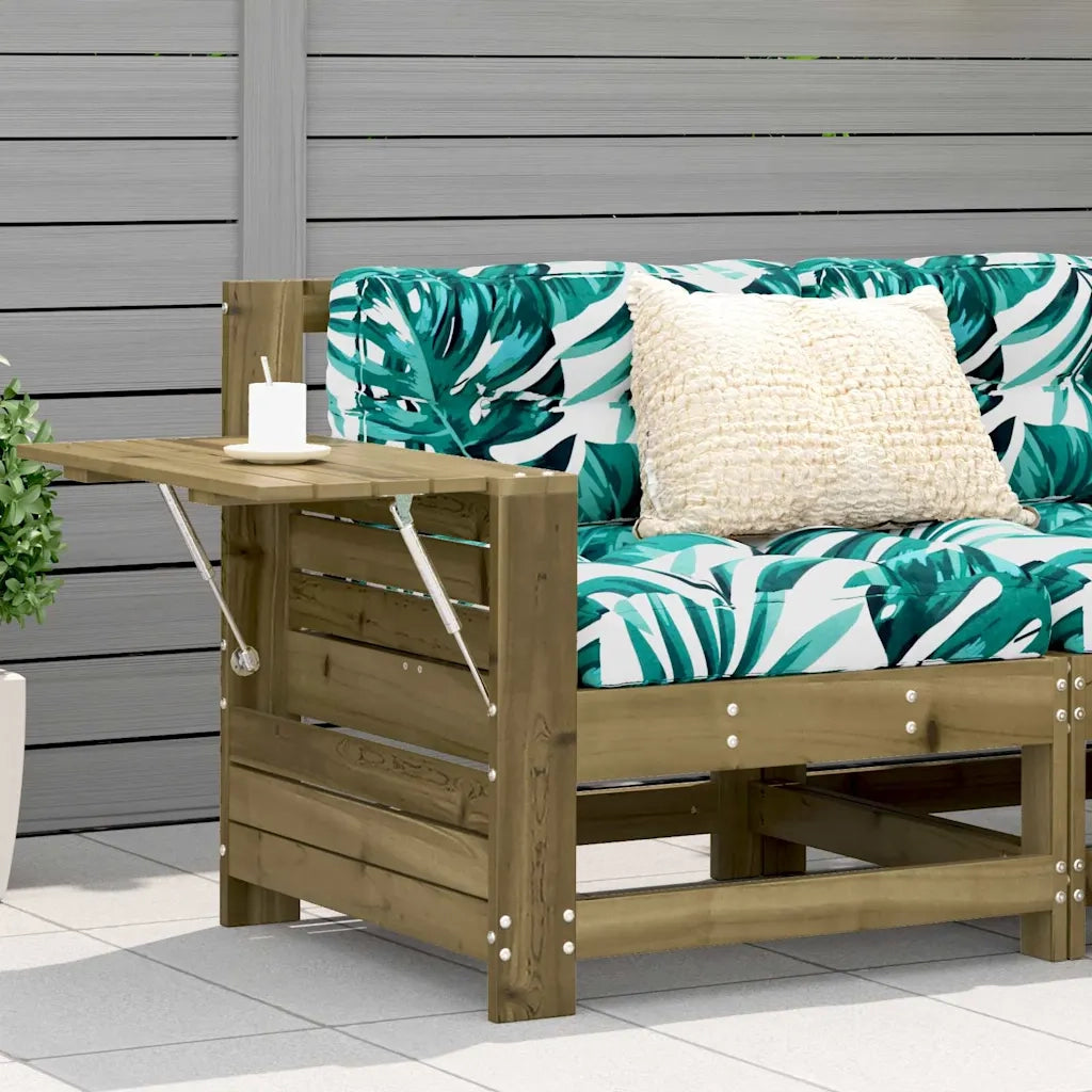 Divano da Giardino Senza Braccioli con Cuscini-Sofa da Giardino-Divano da esterno Impregnato Pino 453935