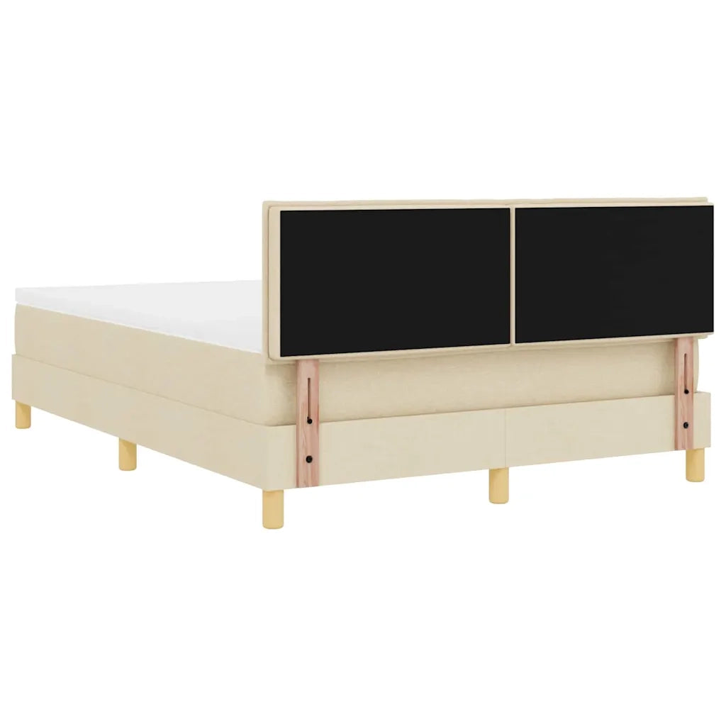 Letto a Sorgente LED con strisce LED Crema 140 x 190 cm Tessuto 3342364