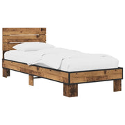 Struttura letto con testata-Giroletto Legno antico 80 x 200 cm 824221